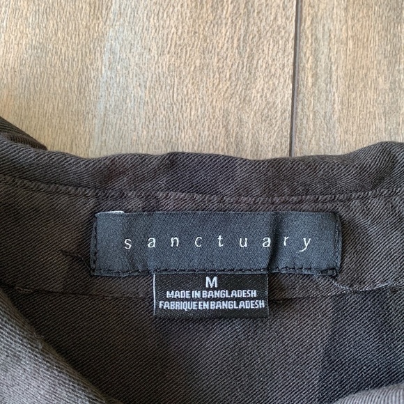 Sanctuary camouflage camo short sleeve button down green size medium - Picture 4 of 7